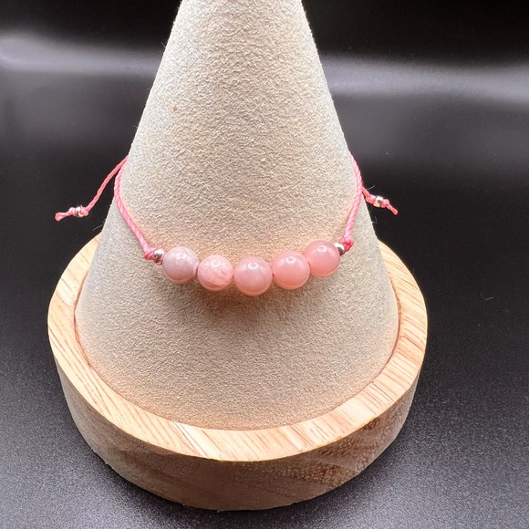 HOST PICK! 🎉 KC Gems Co. Natural Pink Opal Slide Bracelet - October Birthstone - Picture 2 of 5